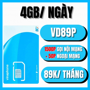 ( SALE 50% ) Sim 5G Vinaphone Giá Rẻ - Gói Siêu Data VD89P - 4GB/ngày + Miễn Phí Nghe Gọi - Tặng 1 Tháng Đầu Dùng Không Nạp Tiền - Gia Hạn Chỉ 89k/tháng . FREESHIP - CHƯA KÍCH HOẠT.