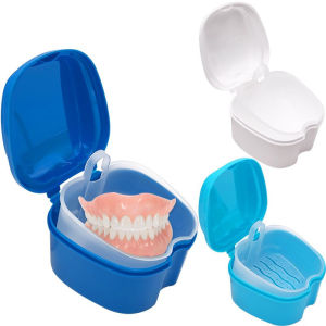 Teeth Storage Box Denture Bath Box Case False Teeth Storage Box Denture Case with Strainer