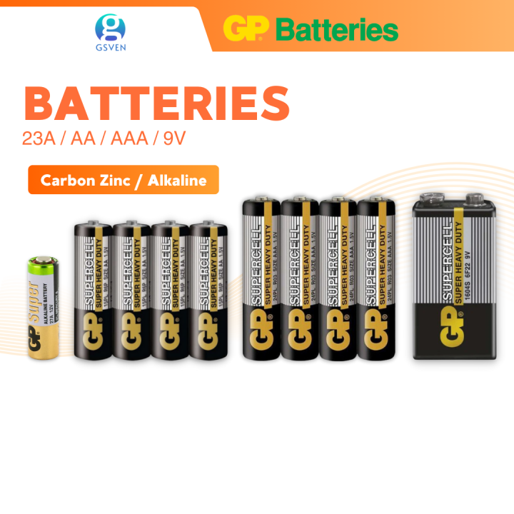 【Ready Stock】GP AA / AAA / 9V / 23A Super Heavy Duty Battery Bateri 电池 ...