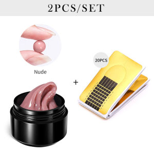[FREE 20pcs Nail Form]BORN PRETTY 15ml Non Stick Hand Extension Gel Nail Carving Flower Gel Nail Shaping Nail Extension Clear/White/Nude Solid Nail Art Gel Polish