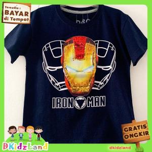 Dkidzland Kaos Anak Lengan Pendek Motif Iron Man Navy LED 1 - 6 Tahun