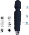 Powerful Hand held Cordless Personal Wand Massager with Memory Feature USB Rechargeable Massage Travel Waterproof 20 Vibration Patterns 8 Speeds Skin Soft Silicone - Magic Stress Away. 