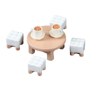 Thu nhỏ ghế sofa cà phê Bộ bàn cho 1/12 dollhouses phòng khách cảnh hiển thị phụ kiện dollhouses trang trí