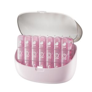 COUPLECOL Large Pill Box Clear Marked 21 Compartments Travel Pill Container Multi-functional 7 Days Divided Pill Dispenser for Three Daily Meals