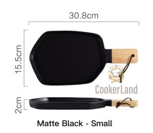 Nordic Ceramic Color Plate Wooden handle Luxury Ins Style Steak Breakfast Dessert Matte /北欧风格带把盘碟陶瓷