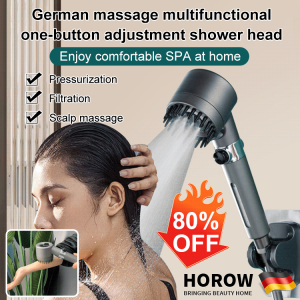 German massage multi-functional one-button pressure-adjusting shower head 3 Modes 德国按摩多功能一键调压花洒