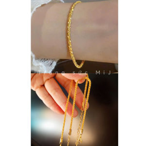 [Nhiều mẫu] Lắc tay nữ Titan loại 1 cao cấp – Màu trắng & vàng – Không đen không dị ứng sáng bền đẹp