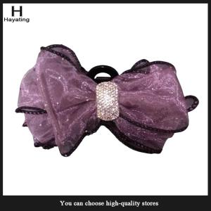 Hayating Black Mesh Bow Rhinestone Hair Claw Vintage Elegant Hair Clamp Hairpin Shark Clips For Women Fashion Hair Accessories