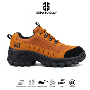 Sepatu Safety Pria Boots Caterpillar - Sepatu Safety Ujung Besi Septy Kerja Proyek Lapangan Sefty Outdoor Touring Tracking