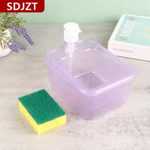 [COD] SDJZT เครื่องจ่ายสบู่เหลว1ชุดที่ใส่สบู่ในครัวจานพร้อมที่ปั๊มน้ำฟองน้ำภาชนะใส่สบู่เครื่องครัวอุปกรณ์ทำความสะอาด