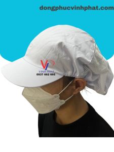 Mũ Nón Trùm Tóc Mũ Bảo Hộ Cho Công NhânSản Xuất-Chất Vải Kaki Phối Lưới Trắng Nhiều Màu-Ảnh Thật