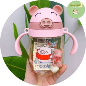 Bình Tập Uống Nước Cho Bé Chống Sặc An Toàn Có Tay Cầm Tặng Kèm Dây Đeo