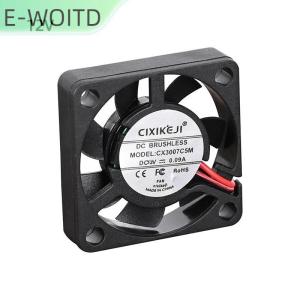 【E-WOITD】 พัดลมระบายความร้อน1ชิ้น พัดลม2สาย30x30x7มม. 3007 30มม. พัดลม DC 5V 12V 24V พัดลมปริ้นเตอร์3D พัดลมกราฟิกการ์ดอุปกรณ์ DIY