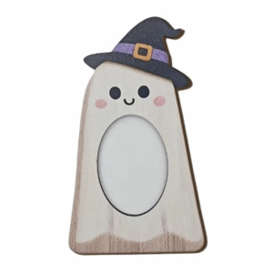 YOUSHI TOP Wooden Halloween Ghost Picture Frame Rustic Cute Ghost Ornament Atmosphere Decor Handmade Wooden Crafts Home Decor