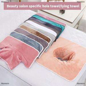 [COD] Homein 35x35cm Thickened Beauty SPA Massage Table Planking Face Towel with Hole Bed Bandana