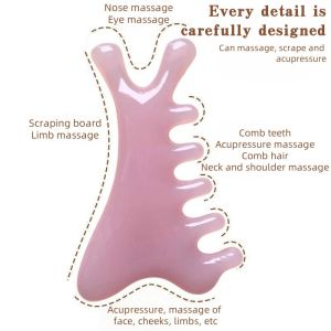 [Hot]4-in-1 Meridians Massage Comb Facial Massager Tool Body Face Scraping Tools  Meridian Dredging Lifting Firming Skin