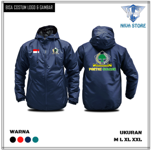 Jaket Partai Golkar Pria Wanita Remaja Dewasa Casual Bahan Parasut Semi Waterproof Musim Dingin Eleganter