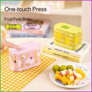 Fruit Fork Macaron Color Scheme Replaceable Fruit Knife Compartmentalized Storage Detachable