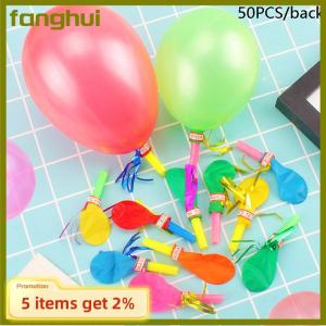 fanghui 50PCS Colorful Blowouts Whistle Blowing Dragon With Balloon For Kids Birthday Party Favors Decoration Children Toys Supplies