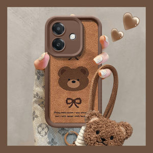 Phone Case OPPOA5Pro OPPO A5 Pro 5G 4G Cute Vintage Melard Colored Plush Bear Soft Casing with Lanyard Lens Protection Shockproof Silicone Back Cover