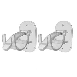 2pcs Self Adhesive Curtain Rod Bracket Universal Curtain Rod Holders Drilled or Self-Adhesive Curtain Rod Hooks Bathroom Kitchen