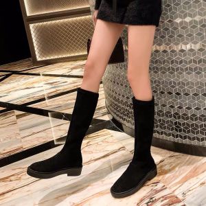 Boot Nữ BOOT DÀI DA Lộn Gót BỆT giày nam nữ đẹp hot 2020 giày đi học đi chơi