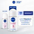 PACK OF 2 NIVEA Deodorant Extra Brightening Antiperspirant Roll-on with Vitamin C, deodorant for women, 50ml. 