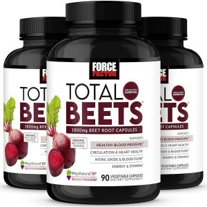 Force Factor Total Beets  Beot Capsules 100mg Organic Beot Powder Supplement Containing Hawn Berries Blood Circulation and Blood Flow 10 Vegetable C