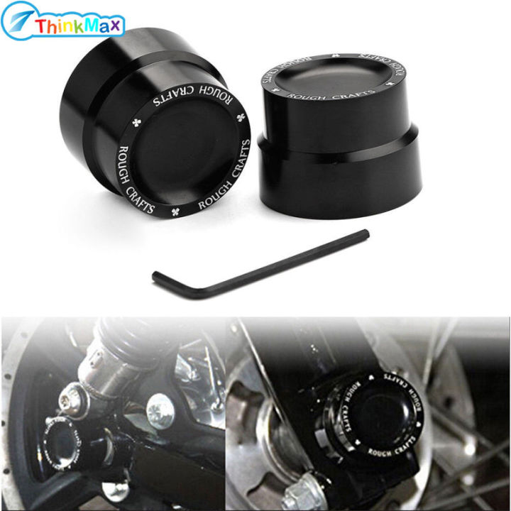 Front & Rear Axle Nut Cover Cap for Softail Dyna VRod Sportster 883