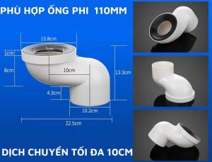 [HÀNG LOẠI 1]Thiết bị dịch chuyển tâm bồn cầu xí bệt( Loại chuyển tối đa 10 cm )