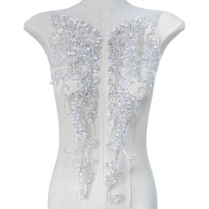 1pair Embroidered Sequins Patches Creative Fashion Appliques Sewing Patches for Unique Party and Wedding Attires