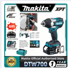 Makita Dtw700 Impact Driver 18V Lithium-Ion 2*6.0Ah Battery Kit Full Speed Mode 1 Year Warranty