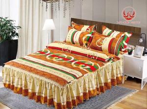 NEW ARRIVAL BEDSHEET WITH SKIRT CLASS A 100% KOREA COTTON 4IN1 SET WITH ZIPPER good quality