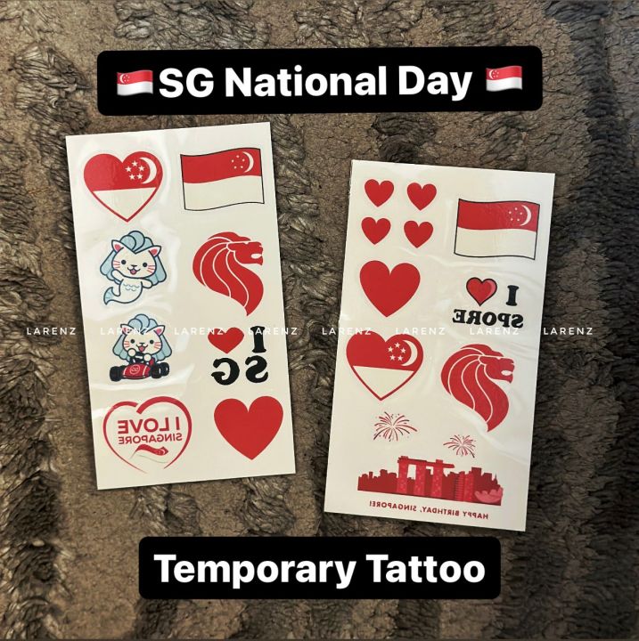 SINGAPORE NDP tattoos sticker, Babies & Kids, Babies & Kids Fashion on  Carousell