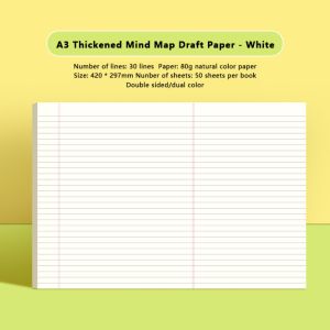 GLASSES VIEW 50sheets A3 A3 Notebook Mind Map Planning Students Writing Notepad Simplicity Tearable Legal Pad Student