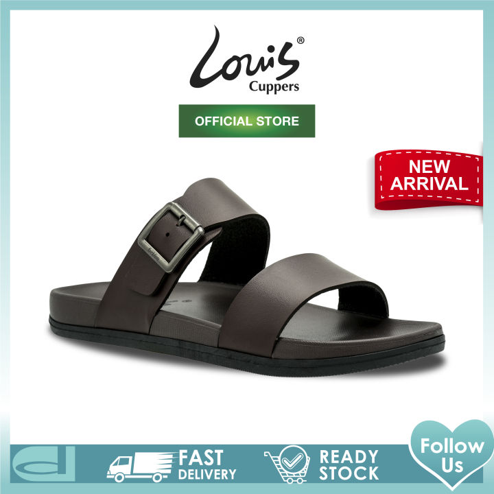 Louis Cuppers Men Slip On Double Straps Casual Sandals Kasut