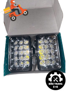 1 đôi đèn trợ sáng xe ô tô 15 mắt RL trắng vàng dùng điện 8V 12V 24V - 80V lắp cho xe máy ô tô chiếu sáng