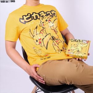 CLOWOR Pikachu Ash Ketchum Satoshi Pokemon Pocket Monster Anime Kaos T-Shirt 24s 185 GSM