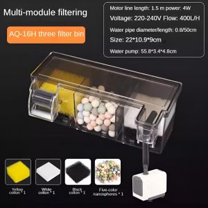 Penapis udara dengan Media pelbagai peringkat & pam-3-dalam-3 untuk tangki ikan