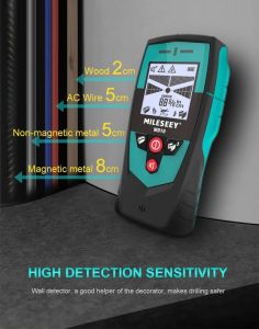 Mileseey WD10 Multifunction Wall Detector Scanner Large Area Sensor For Metal Nonmetal AC Wire Finding With LCD Display And Beep
