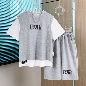 Beiyimeng 2024 Summer New Fashion New Style for Boys Boys Summer Set  2 Piece Suit For Five Years And Above New fashion and trends Short sleeved summer clothing
