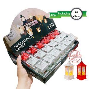[isi 24] Lentera Lilin Natal Mini Per Box / Lampu Lentera Lilin Led Natal / Hiasan Natal Souvenir Christmas hampers natal kado 9 cm