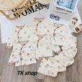 Bộ Dài Tay Sơ Sinh Minium Baby Tăm Lạnh Co Giãn Mềm Mại Thoải Mái Cho Em Bé 3-9kg. 