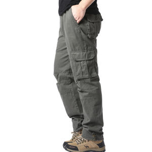 Mens Cotton Casual Pants Big Size Work Cargo Pants Spring Autumn Outdoor Sports Hiking Running European American Loose Trousers