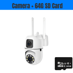 Dual Lens CCTV Camera Connect Cellphone 2 Way Audio And Speaker Wireless WiFi IP Security Cameras 8MP HD Full Color Night Vision 360 panoramic Motion Detection Surveillance Camera