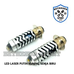 Lampu utama Led H6 laser jauh dekat putih kuning plus senja biru