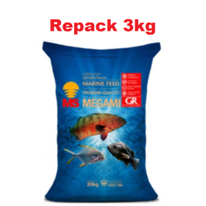 PELET MEGAMI GR REPACK 3KG PELET TENGGELAM/SINKING PROTEIN 48%