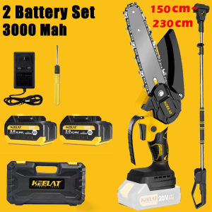 KEELAT KEC005 6 Inch Electric Saw Wood Cutter Cordless Mini Chainsaw Battery Machine Portable Chain Saw Heavy Duty Mesin Potong Pokok
