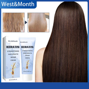 Tháng Tây Keratin thẳng tóc phục hồi Keratin Kem keratin mịn Kem chăm sóc điền vào tóc với Keratin và Protein thẳng và mịn tóc xoăn mịn và giảm xoăn cứng và chẻ ngọn sản phẩm chăm sóc tóc