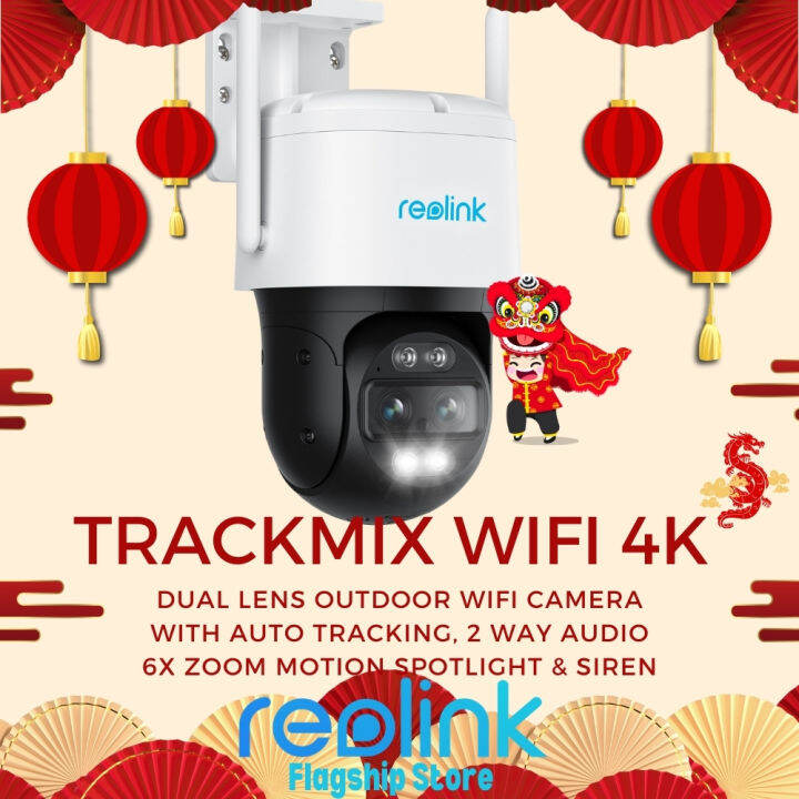 Reolink TrackMix WiFi 4K 8MP Dual Lens Outdoor Security Camera, PTZ ...